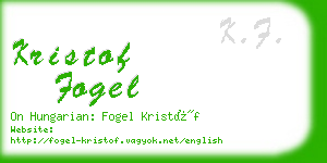 kristof fogel business card